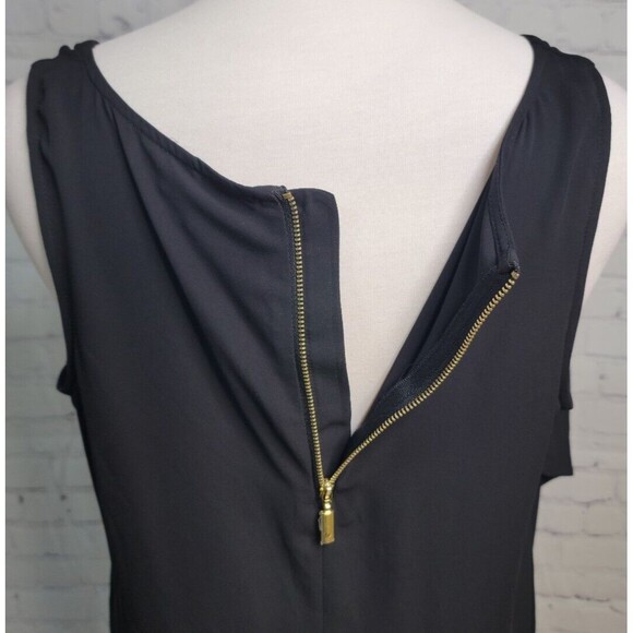 Kaari Blue Curvy Sleeveless Black High Low Dressy Blouse size 0X Back Zip Layer - Picture 7 of 9